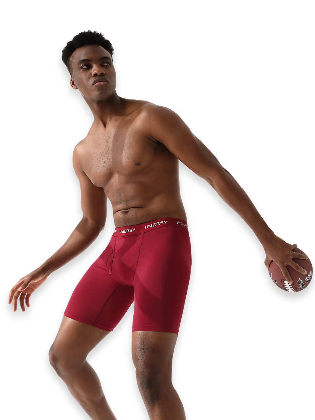 INNERSY Men's 5-Inch Boxer Briefs W/Fly No Side Seams Sports Mesh Underwear  4-Pa