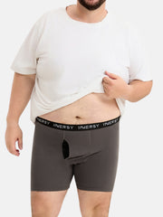 Men's Cotton Plus Size Boxer Briefs 5-Pack