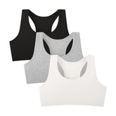 Girls’ Cotton Racerback Sports Bras 3-Pack