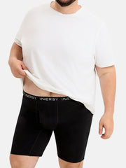 Men's Cotton Plus Size Long Leg Boxer Briefs 3-Pack