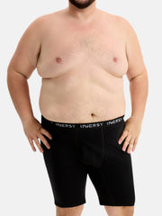 Men's Cotton Plus Size Long Leg Boxer Briefs 3-Pack