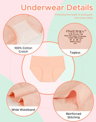 Girls‘ Aged 8-16 Cotton Briefs 6-Pack