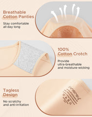 Women's Cotton Mid Waist Hipster 5-Pack