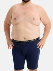 Men's Cotton Plus Size Long Leg Boxer Briefs 3-Pack