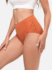 Women's High Waisted Lace Full Coverage Briefs 4-Pack