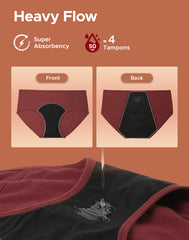 Women's Mid-Waist Heavy Flow Period Underwear 3-Pack