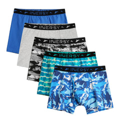 Boys' Aged 6-18 Cotton Boxer Briefs 5-Pack