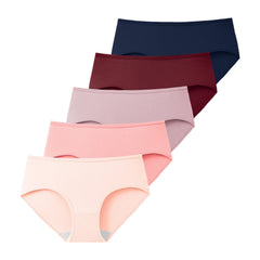 Women's Cotton Mid Waist Hipster 5-Pack