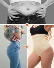 Women's High Waisted Seamless Tummy Control Thong Shapewear