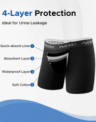 Men’s Cotton Incontinence Boxer Briefs 1-Pack