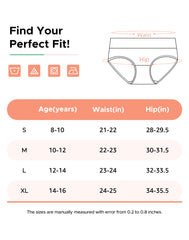 Girls‘ Aged 8-16 Cotton Briefs 6-Pack