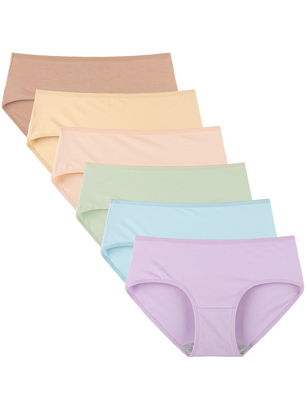 Vividmoo 6PACK Stretchy Cotton Hipster Briefs underwear Womens