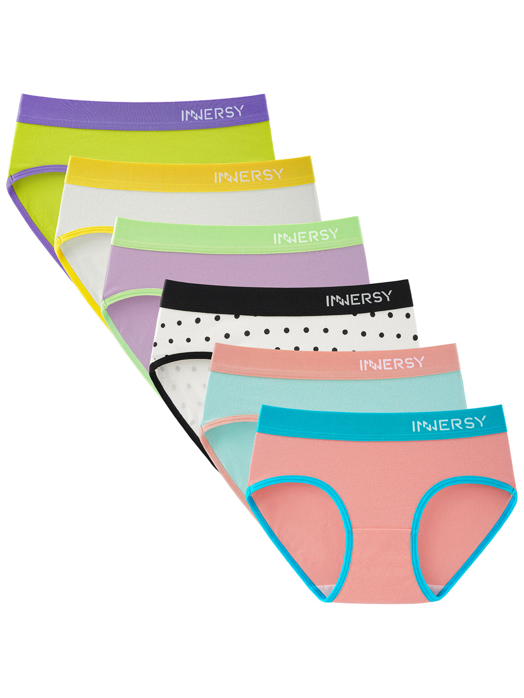 Teen Girls' Contrasting Color Briefs 6-Pack – Innersy Store