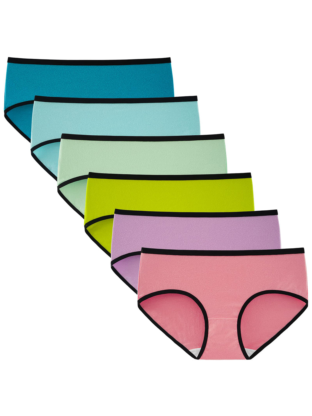 INNERSY Girls Panties Cotton Underwear for Teens Pack of 6 (L(12-14 yrs),  Colorful Hem)