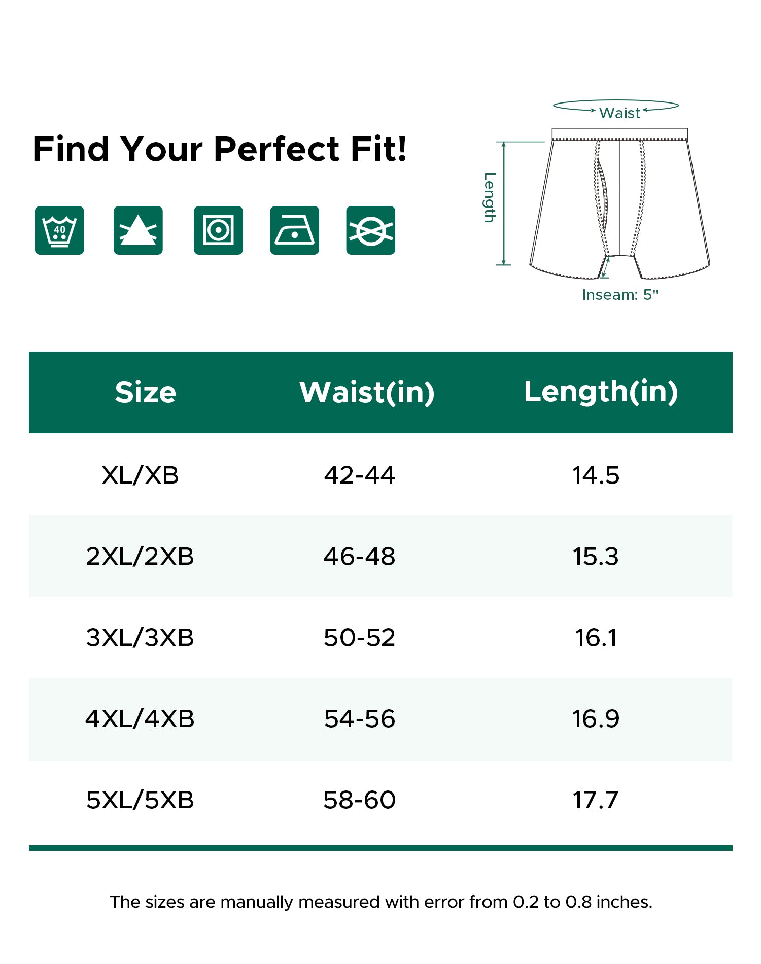 Men's Bamboo Plus Size Boxer Briefs 4-Pack