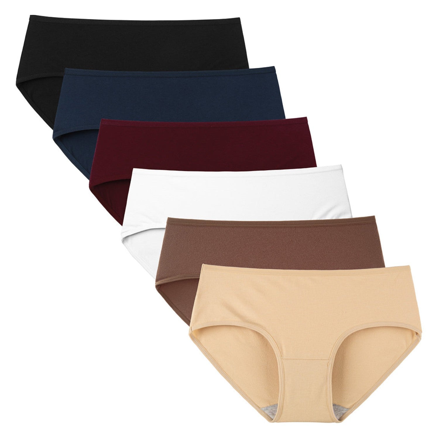 Women's Cotton Mid Waist Hipster 6-Pack