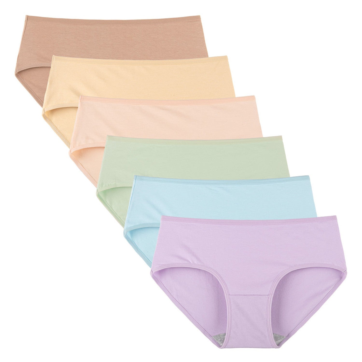 Women's Cotton Mid Waist Hipster 6-Pack