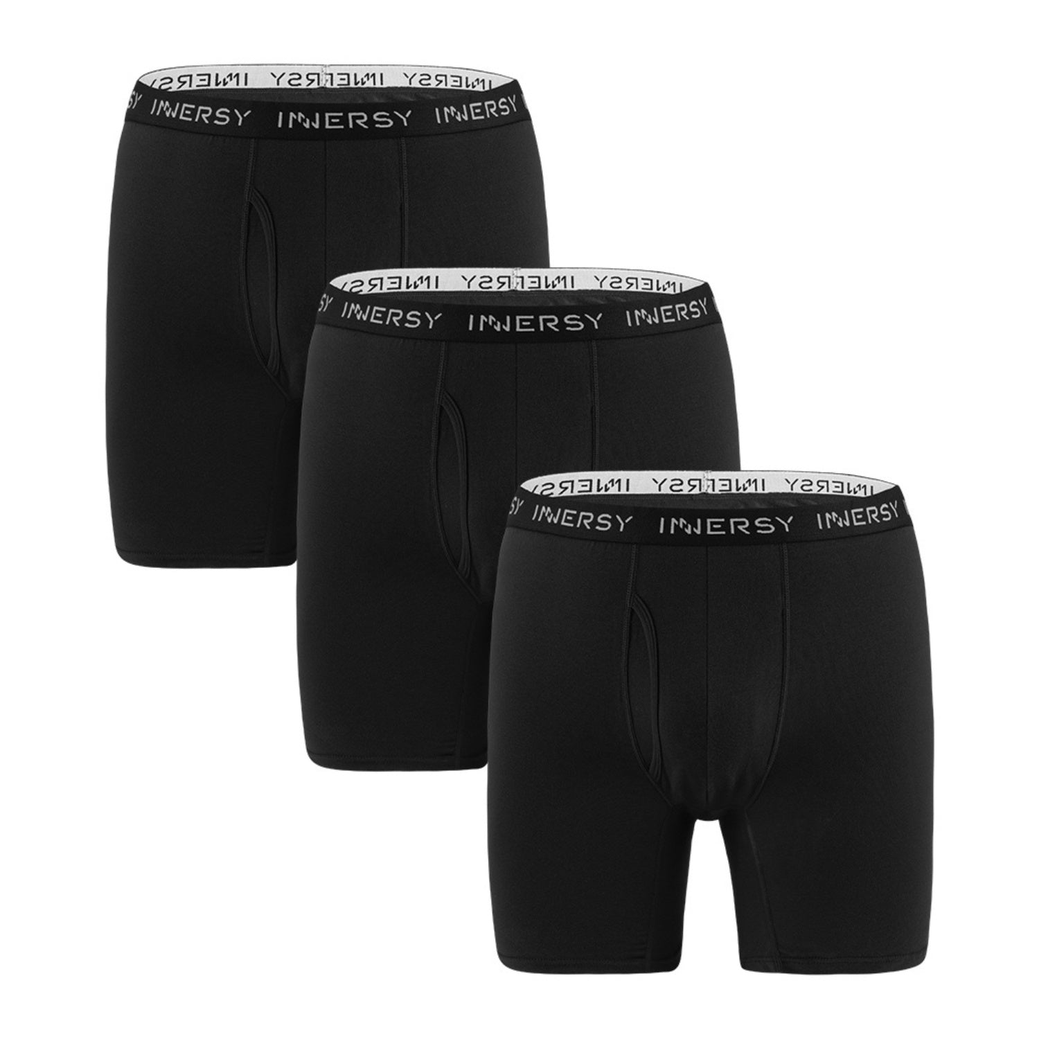 Men's Cotton Plus Size Long Leg Boxer Briefs 3-Pack