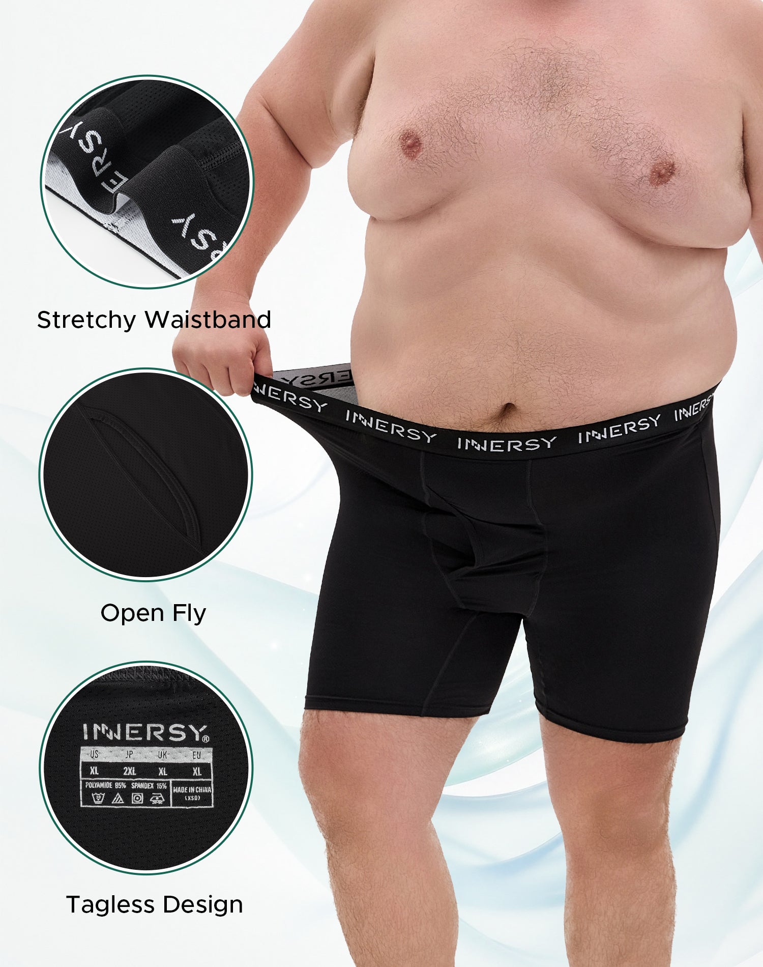 Men's Mesh Plus Size Boxer Briefs 3-Pack