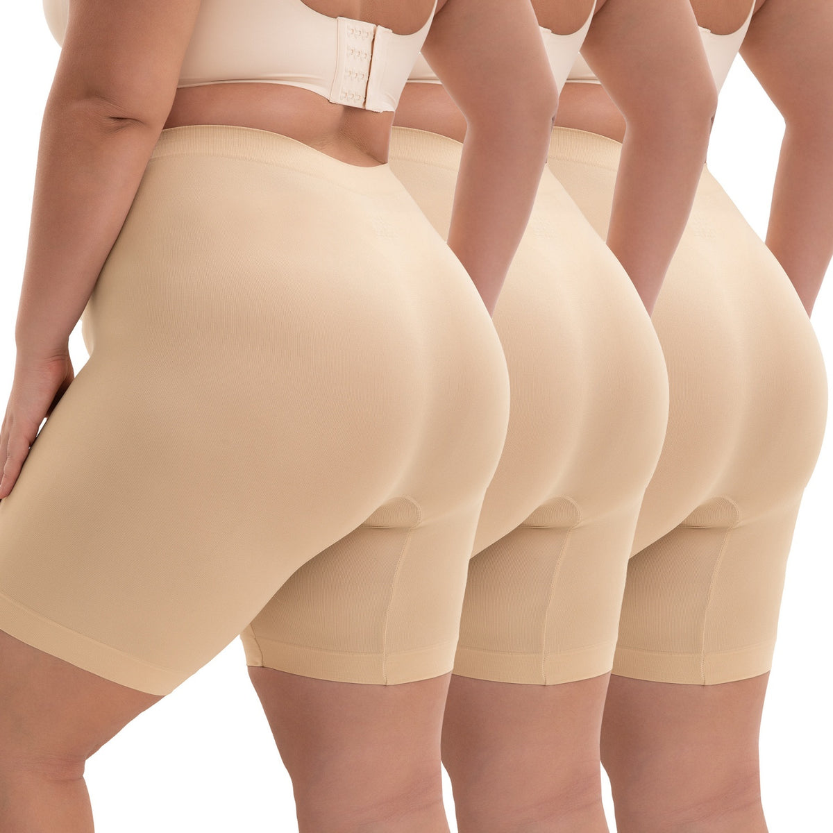 Women's Plus Size Slip Shorts 3-Pack