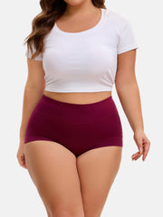 Women's Plus Size Cotton High Waist Boyshorts 4-Pack