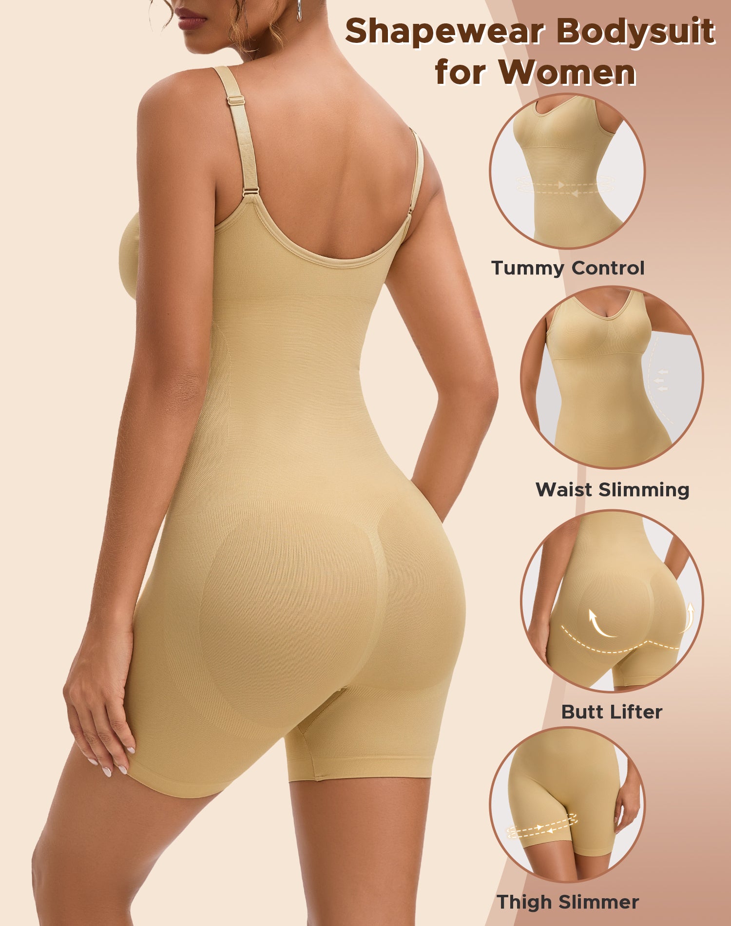 Women's Seamless V-Neck Shapewear Bodysuit