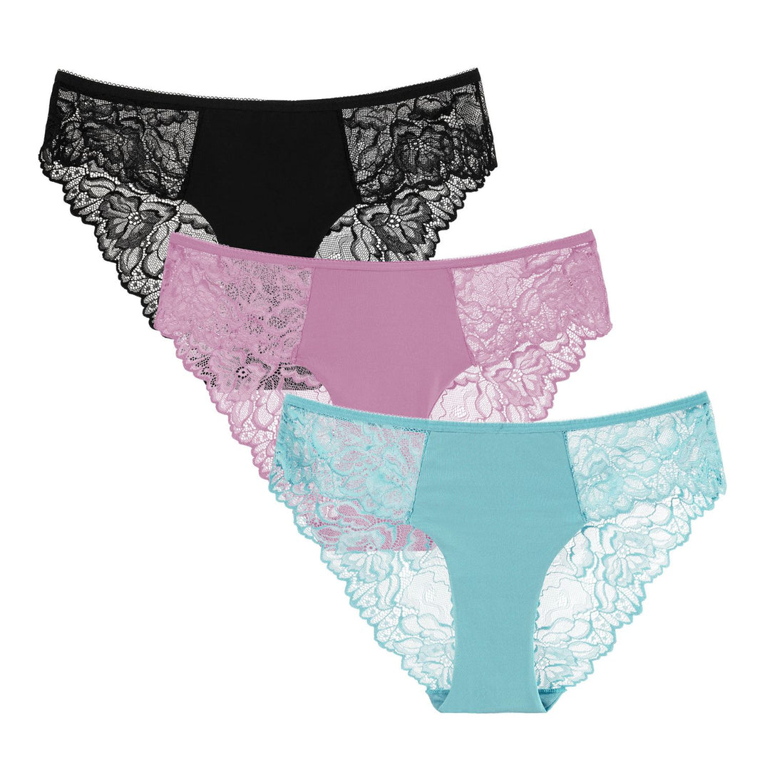 Women's Lace Cheeky Bikini Panties 3-Pack