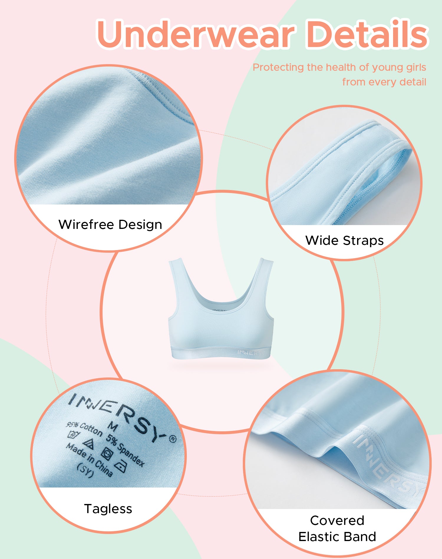 Girls’ Aged 6-16 Bras 3-Pack