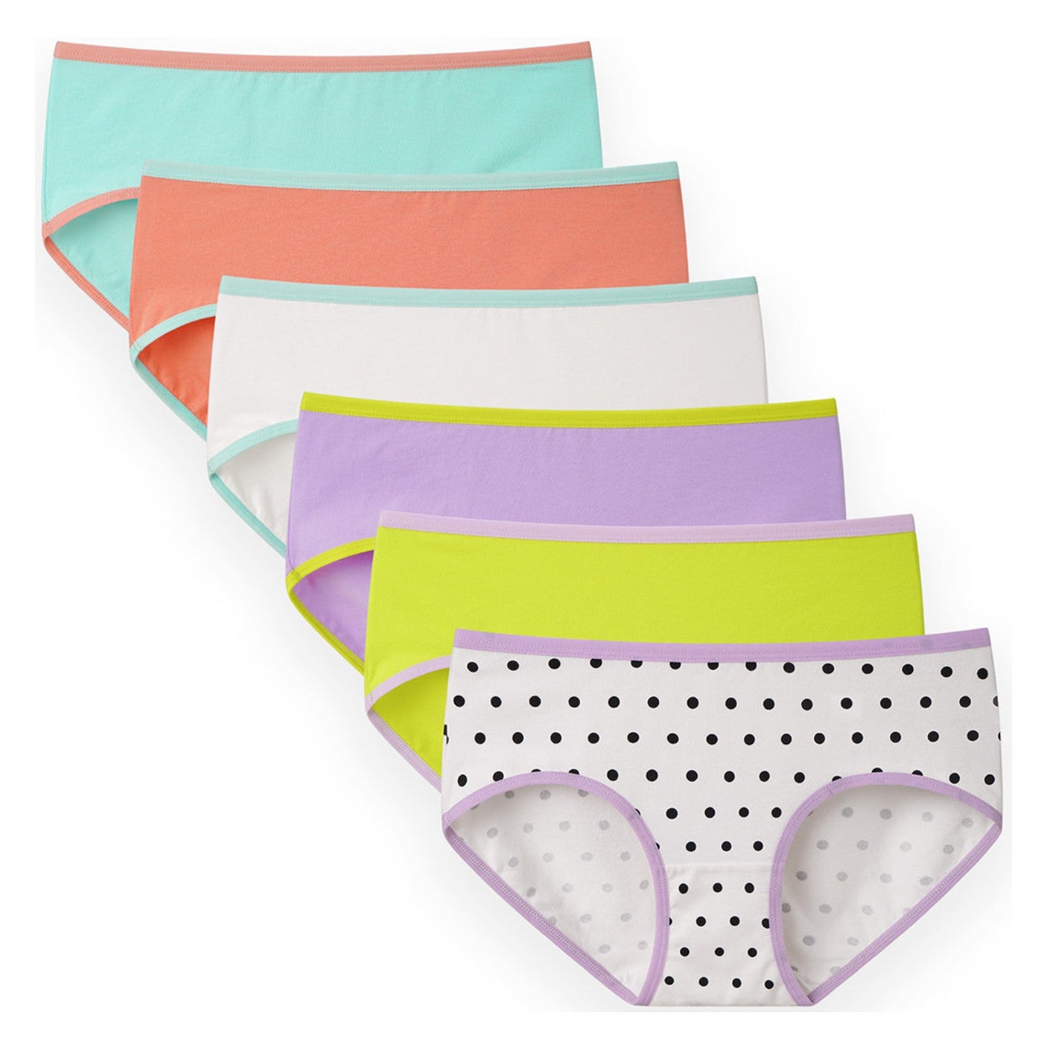 Girls Aged 8-16 Cotton Briefs Panties 6-Pack