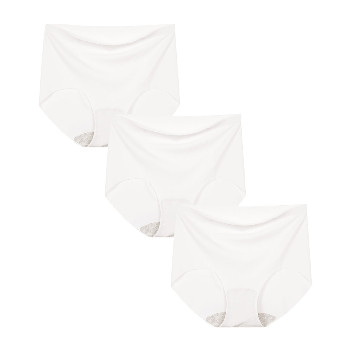 Women's Plus Size High Waisted Seamless Briefs 3-Pack
