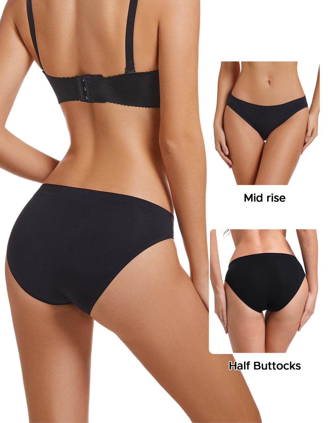 Women's Underwear Seamless Nylon Bikini Panties 3-Pack