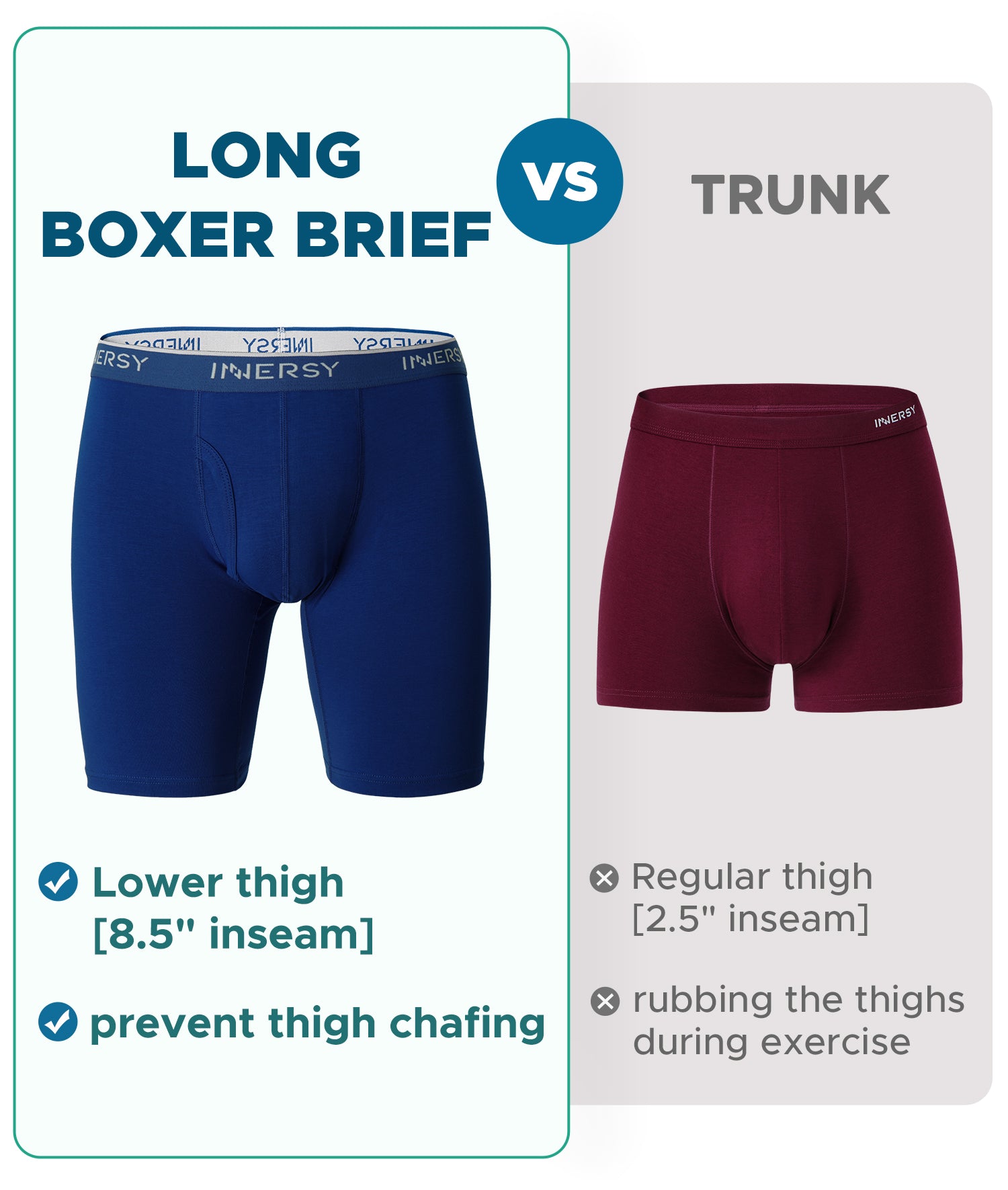 Men's Cotton Long Leg Boxer Briefs 3-Pack – Innersy Store