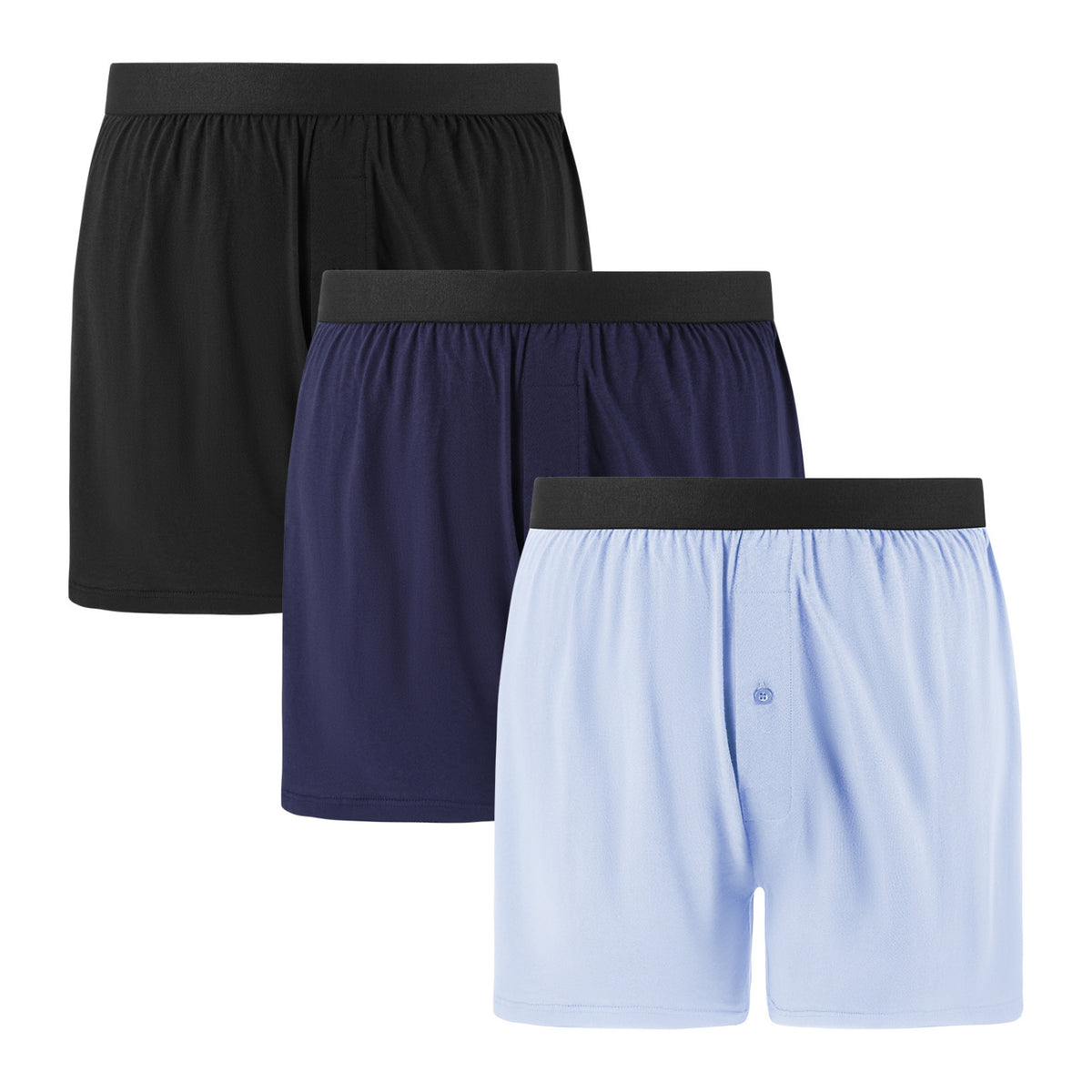 Men's Cotton Plus Size Loose Fit Boxers 3-Pack