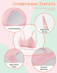 Girls’ Cotton Padded Training Bras 3-Pack