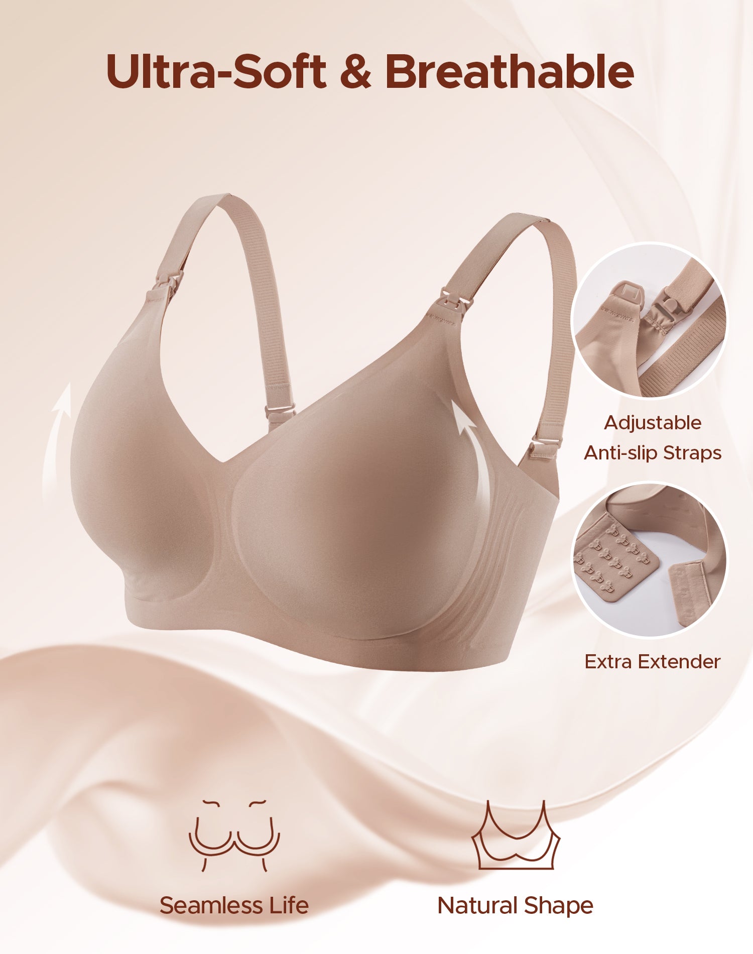 Women’s Seamless Wireless Nursing Bralette