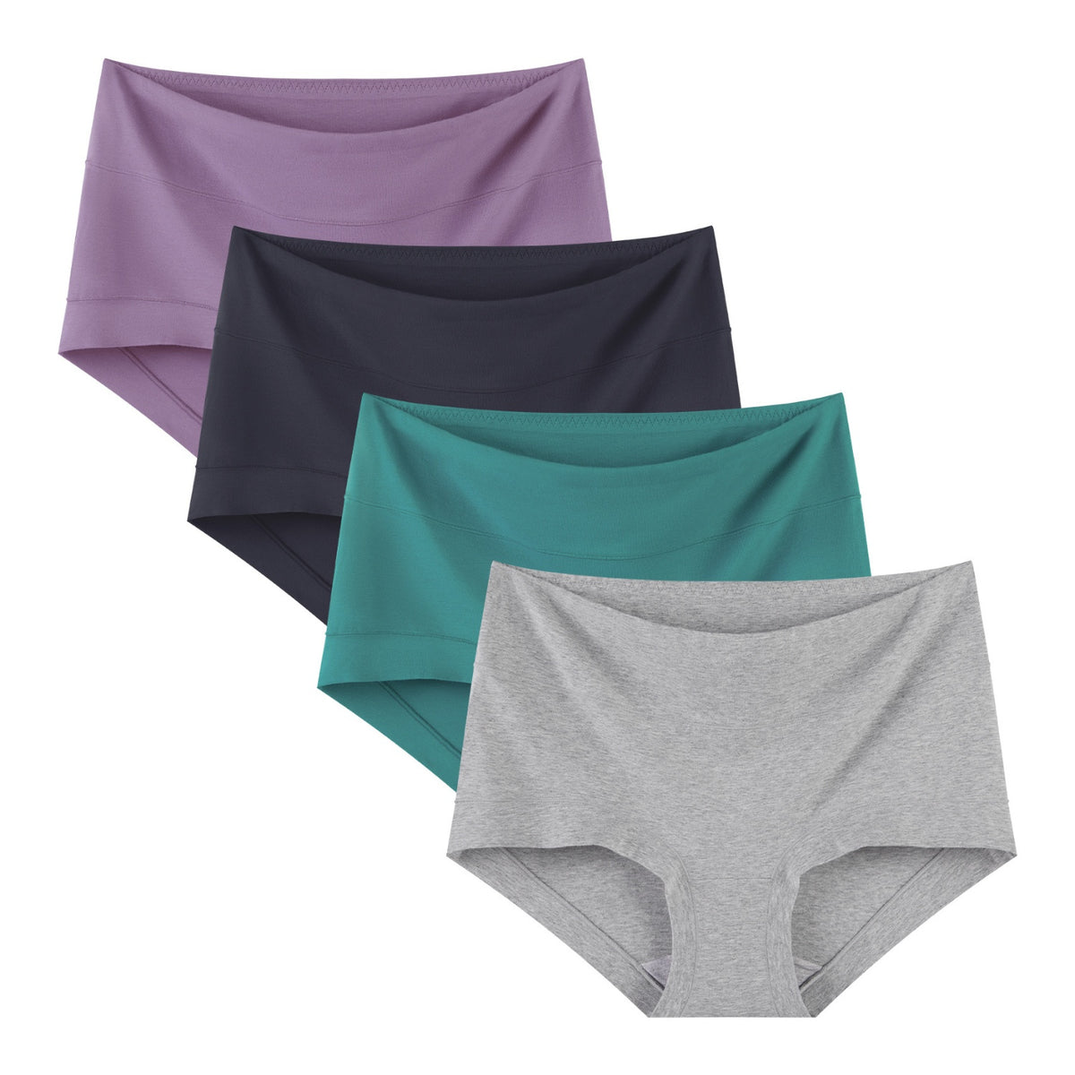 Women's Plus Size Cotton High Waist Boyshorts 4-Pack