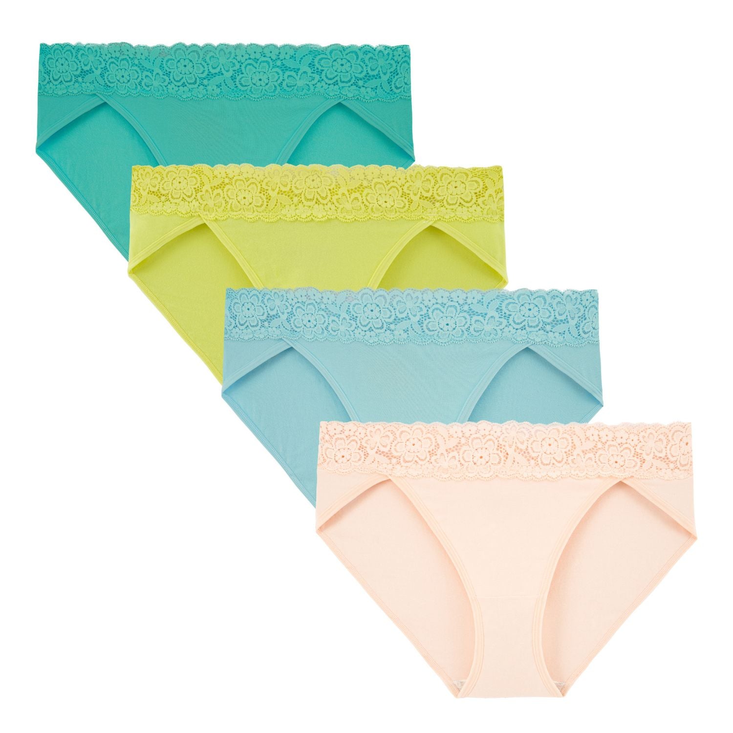 Women's High Cut Lace Bikini Panties 4-Pack