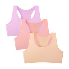 Girls’ Cotton Racerback Sports Bras 3-Pack