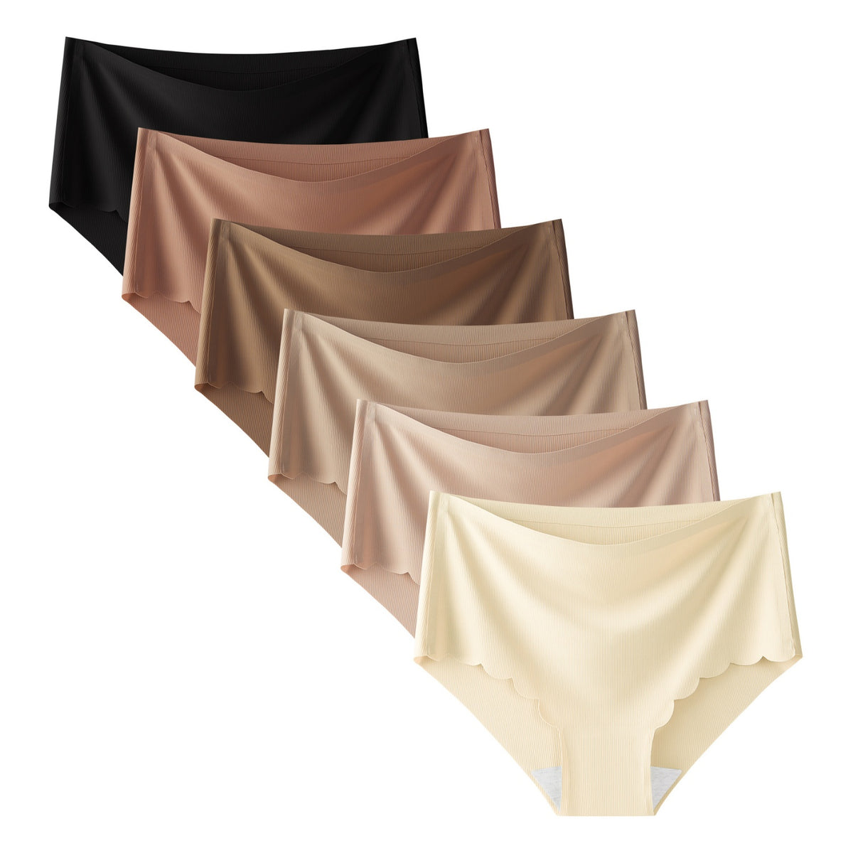 Women's Seamless No Show Wave Edge Bikini 6-Pack