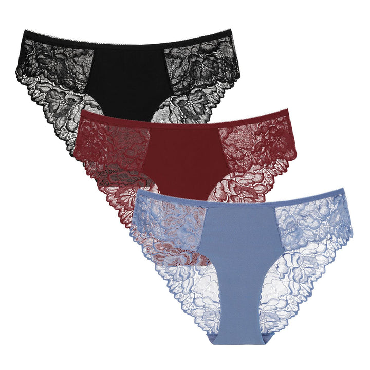 Women's Lace Cheeky Bikini Panties 3-Pack