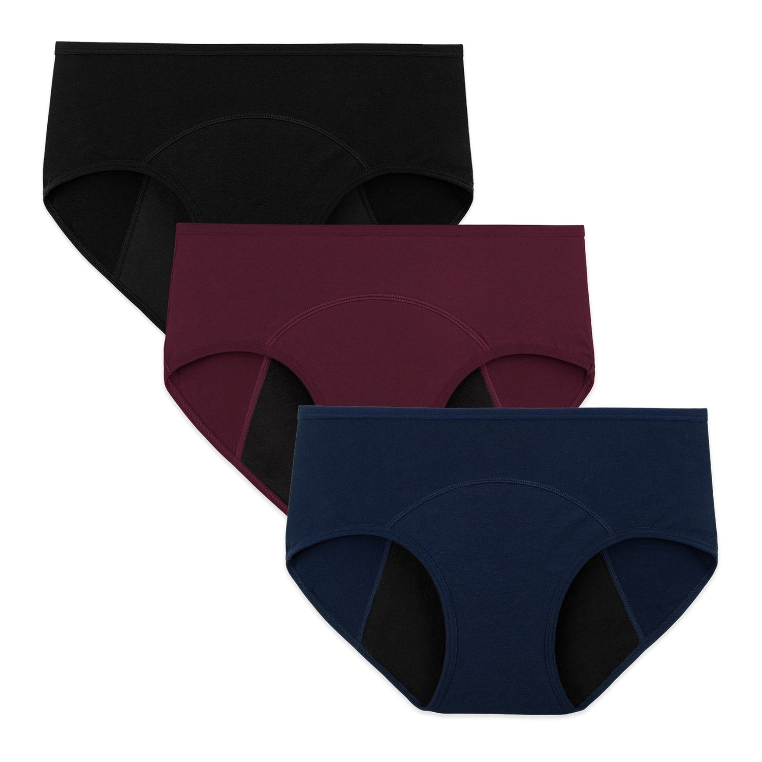 Women's Mid-Waist Heavy Flow Period Underwear 3-Pack
