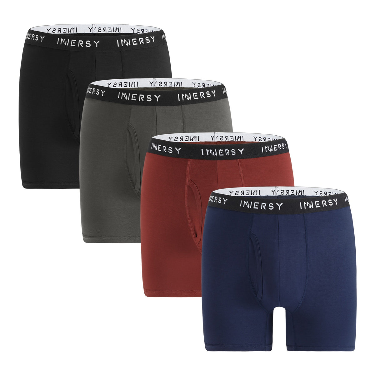 Men's Bamboo Plus Size Boxer Briefs 4-Pack