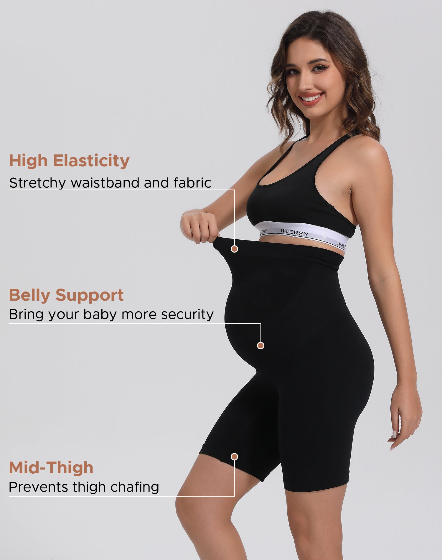 Women's Maternity Biker Shorts for Under Dresses