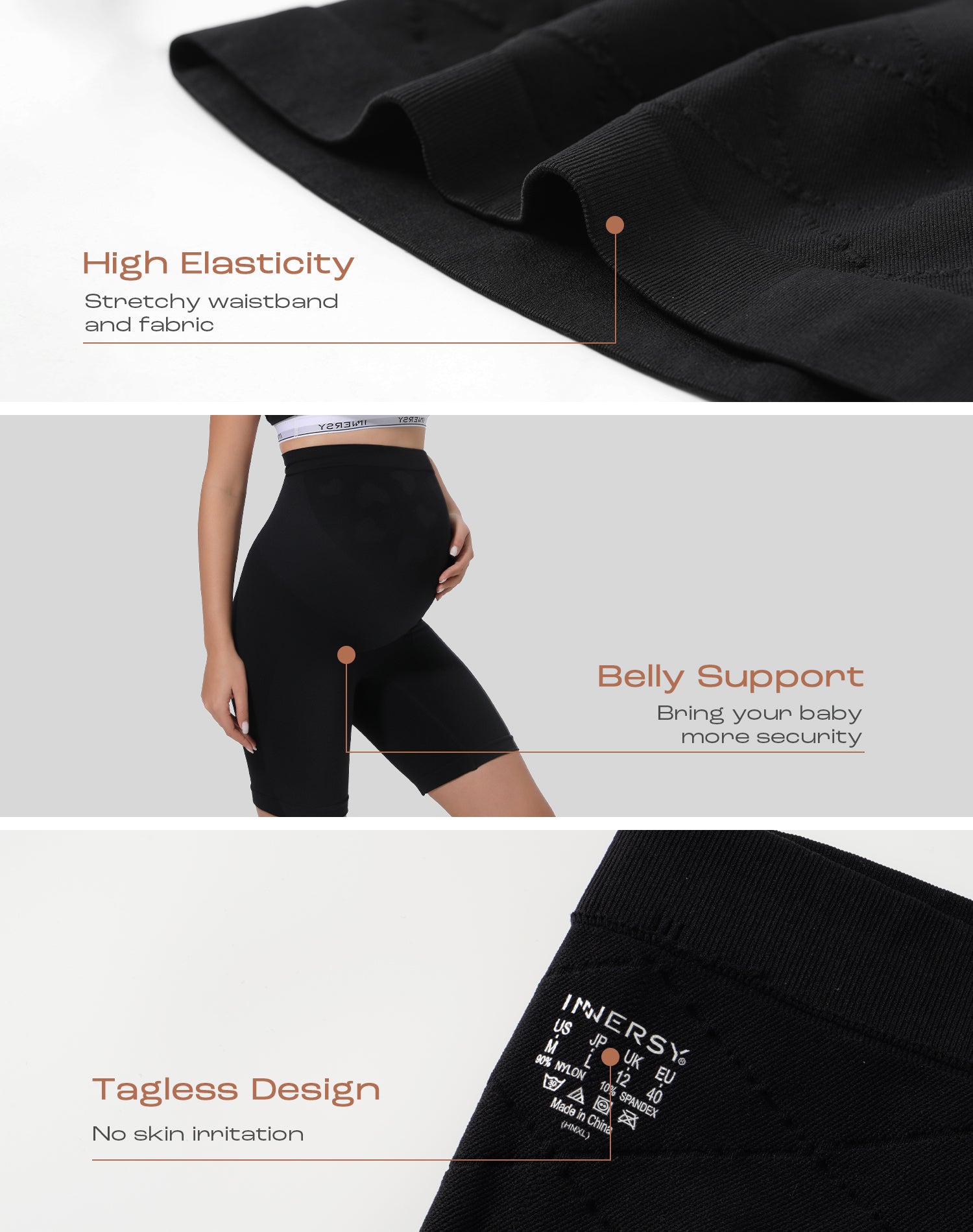 Women's Maternity Biker Shorts for Under Dresses