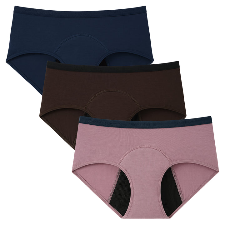 Women's Bamboo Rayon Heavy Flow Period Panties 3-Pack