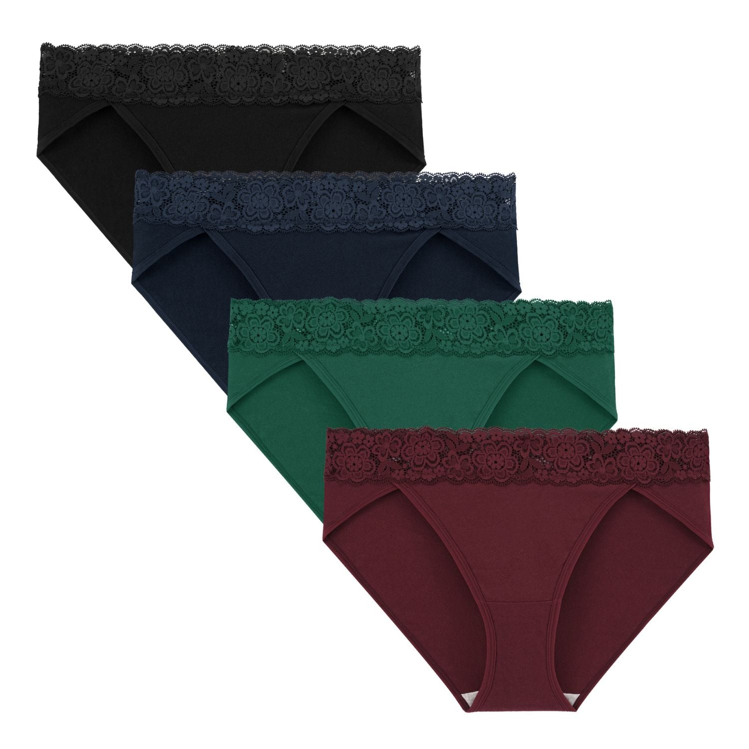 Women's High Cut Lace Bikini Panties 4-Pack