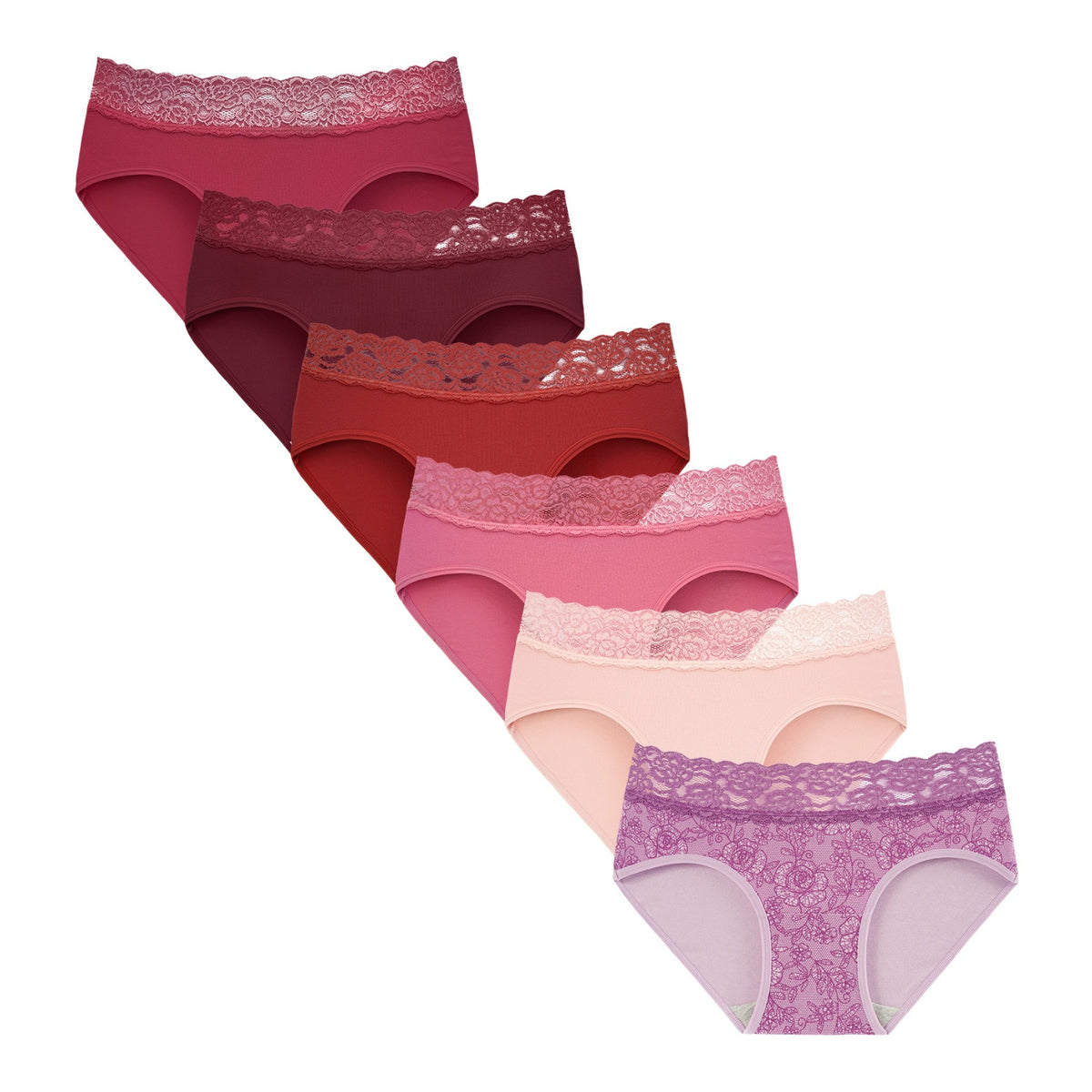 Women's Cotton Lace Hipster 6-Pack