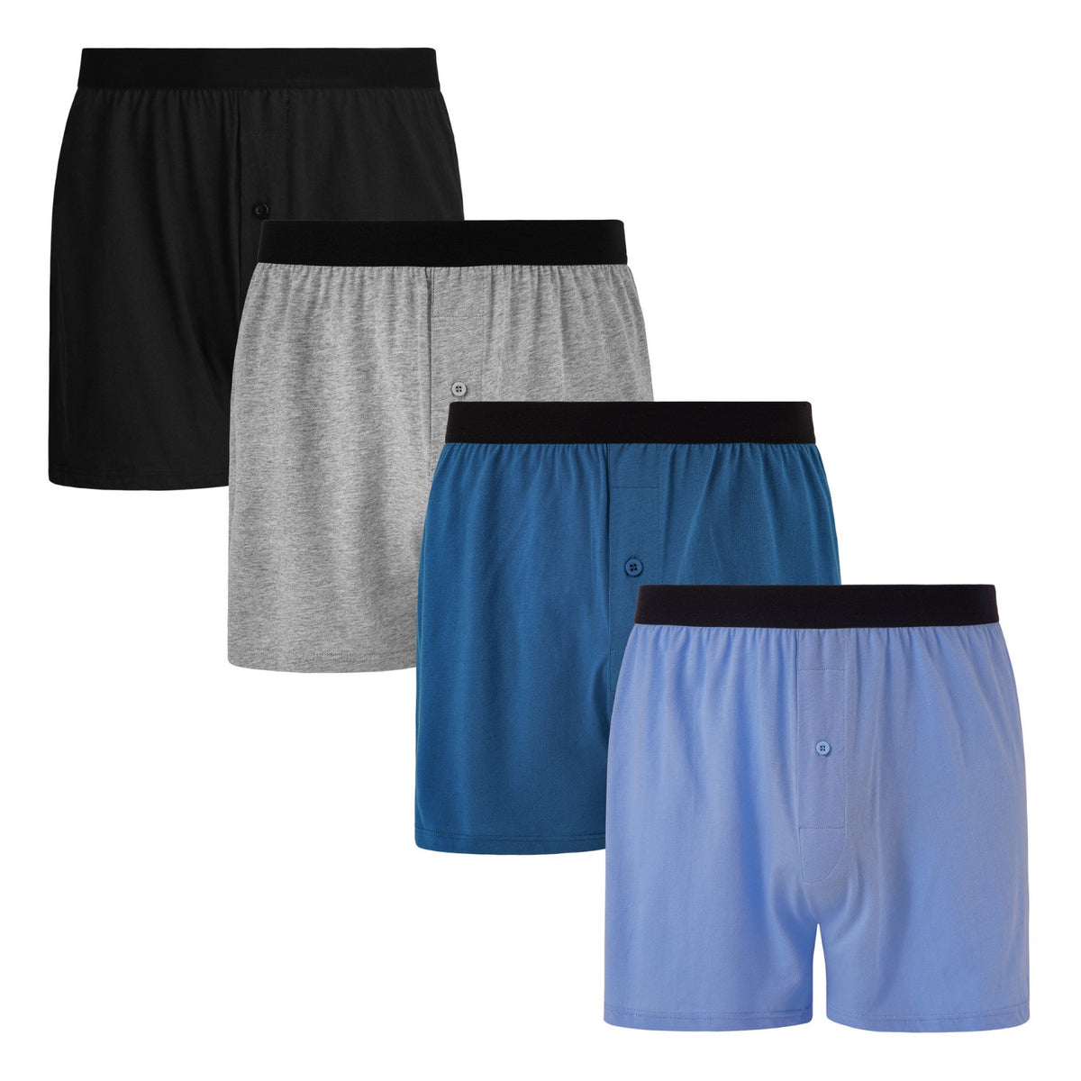 Men's Cotton Knit Boxer Shorts 4-Pack