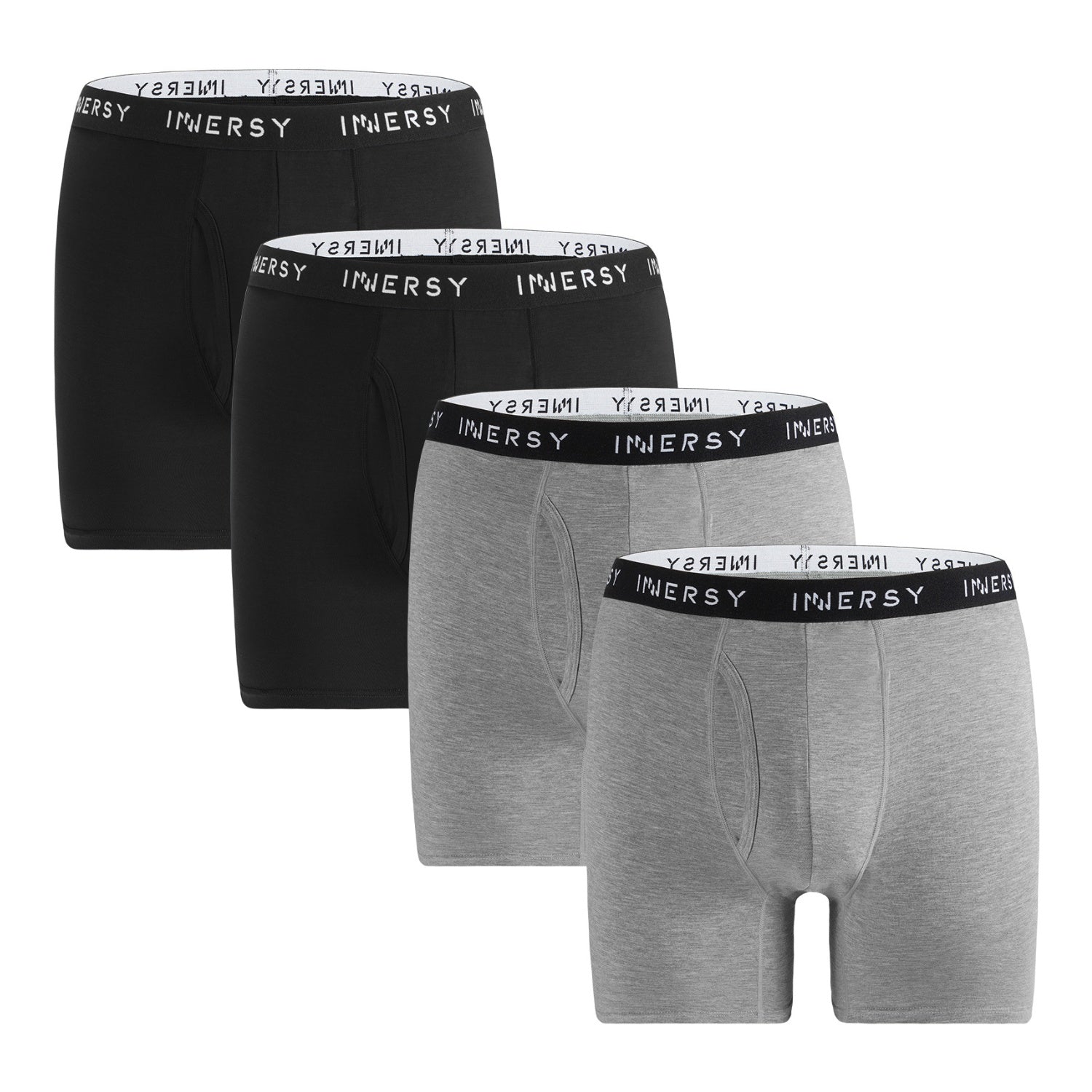 Men's Bamboo Plus Size Boxer Briefs 4-Pack