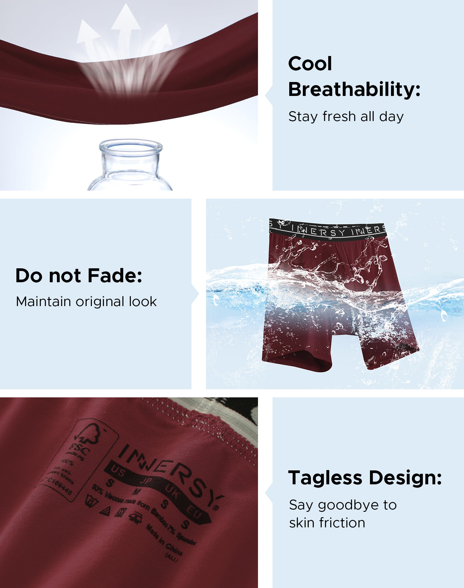 Men's Bamboo Viscose Boxer Briefs 4-Pack